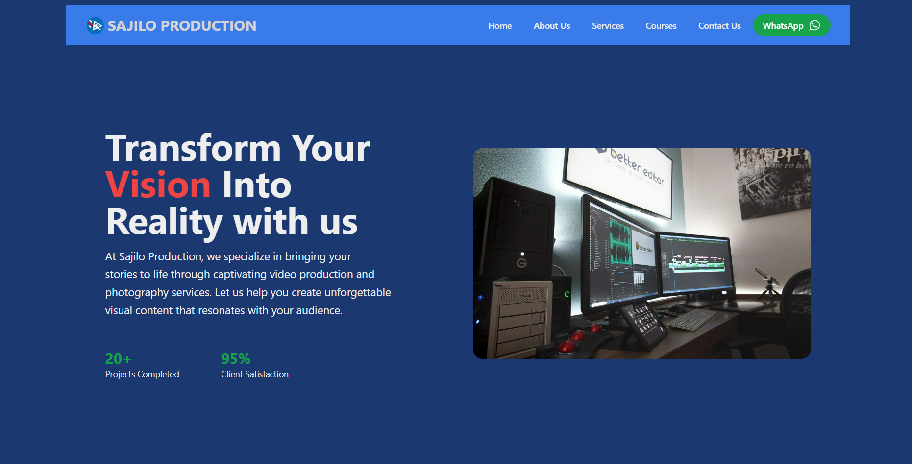 Sajilo Production video production and photography website.
