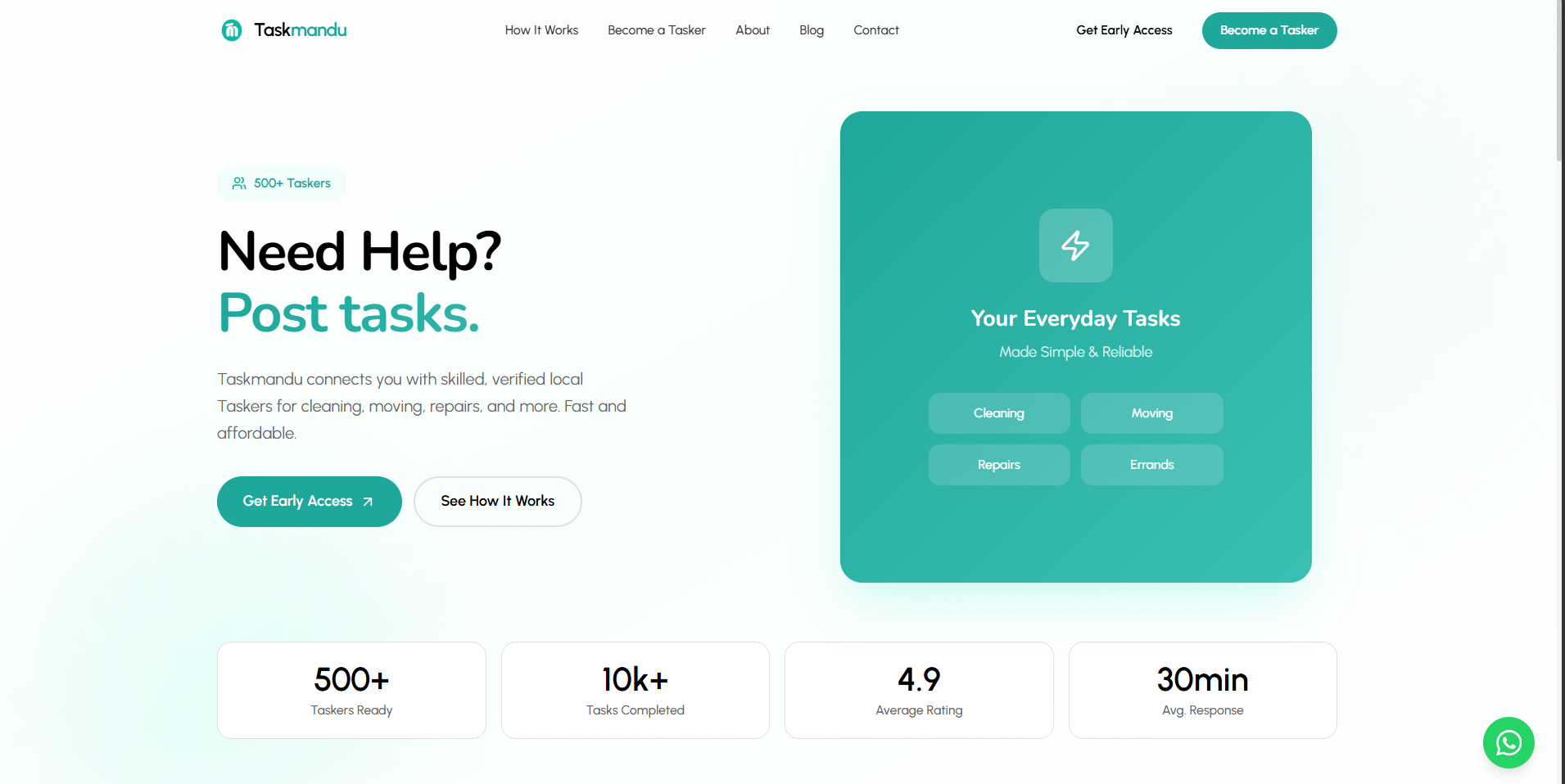 Taskmandu local services marketplace website.